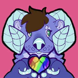 Icon of Danny holding a rainbow heart